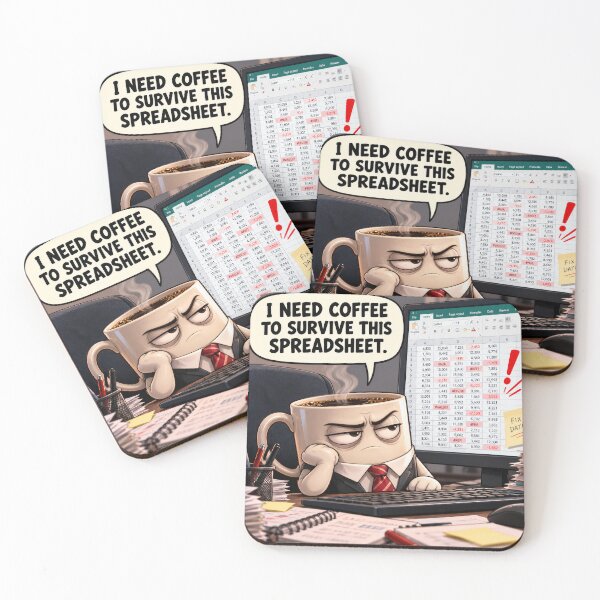 Item preview, I Need Coffee to Survive This Spreadsheet designed and sold by The-Library.