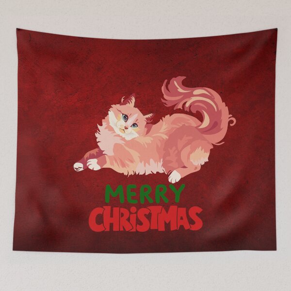 Item preview, Cute Maine Coon Cat Merry Christmas Holiday Art designed and sold by stormk10.