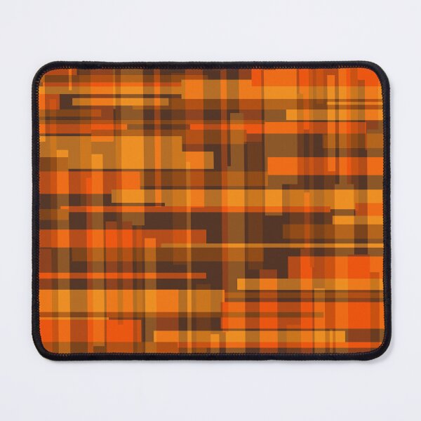 Item preview, Mid Century Modern Retro Deconstructed Plaid Pattern in 70s Brown and Orange designed and sold by kierkegaard.