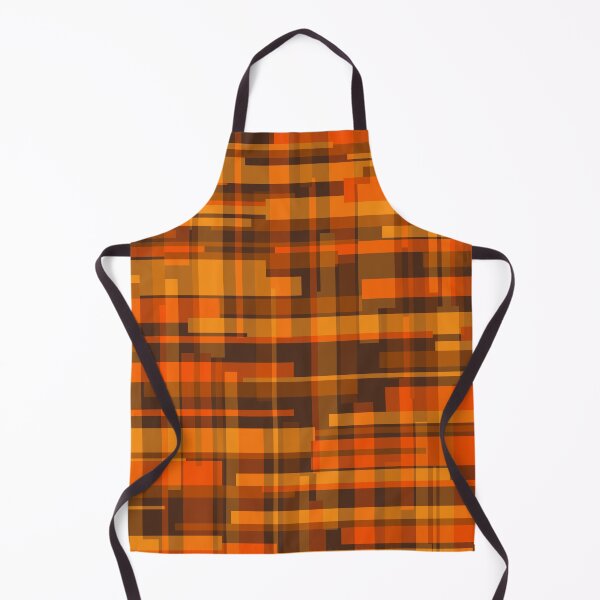 Item preview, Mid Century Modern Retro Deconstructed Plaid Pattern in 70s Brown and Orange designed and sold by kierkegaard.