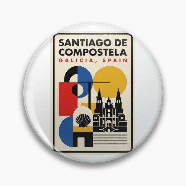 Item preview, Retro Santiago De Compostela Bauhaus Geometric Skyline designed and sold by k3rstman1.
