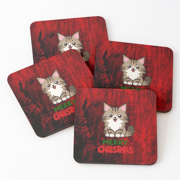 Item preview, Cute Maine Coon Cat Merry Christmas Holiday Art designed and sold by stormk10.