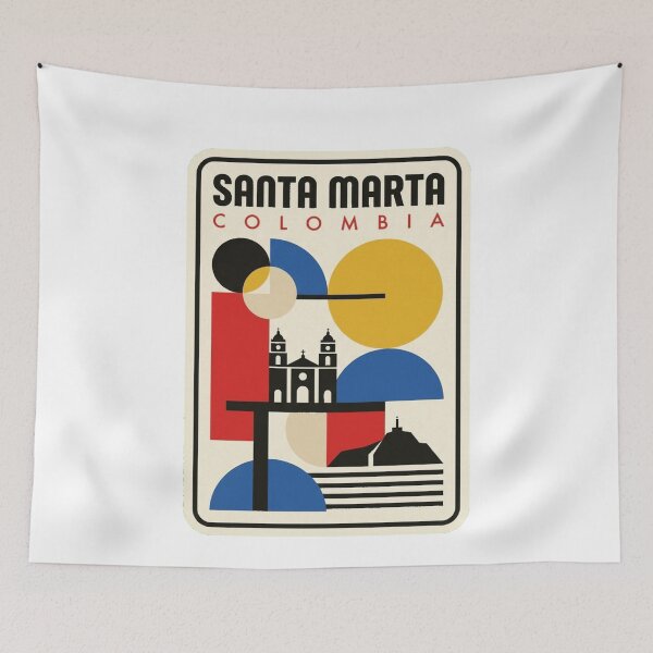 Item preview, Retro Santa Marta Bauhaus Geometric Skyline designed and sold by k3rstman1.