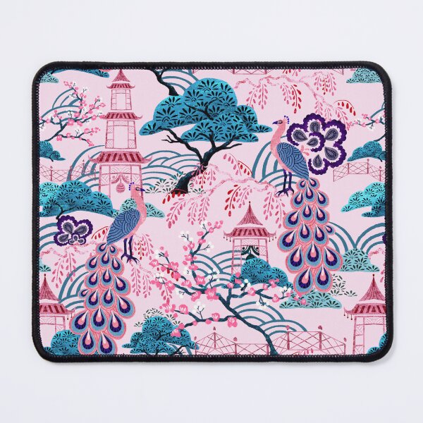 Item preview, Pink Peacock Chinoiserie designed and sold by Beatitudes Design.