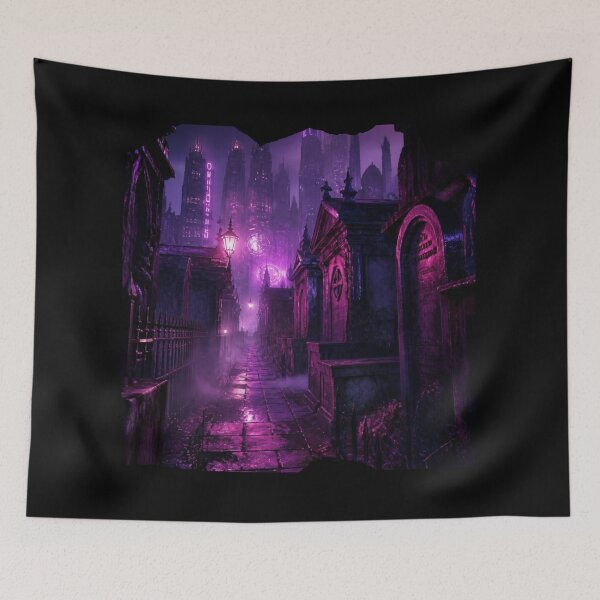Item preview, Gothic Cyberpunk Cemetery Techwear Frame Graphic designed and sold by LazyDayzCo.