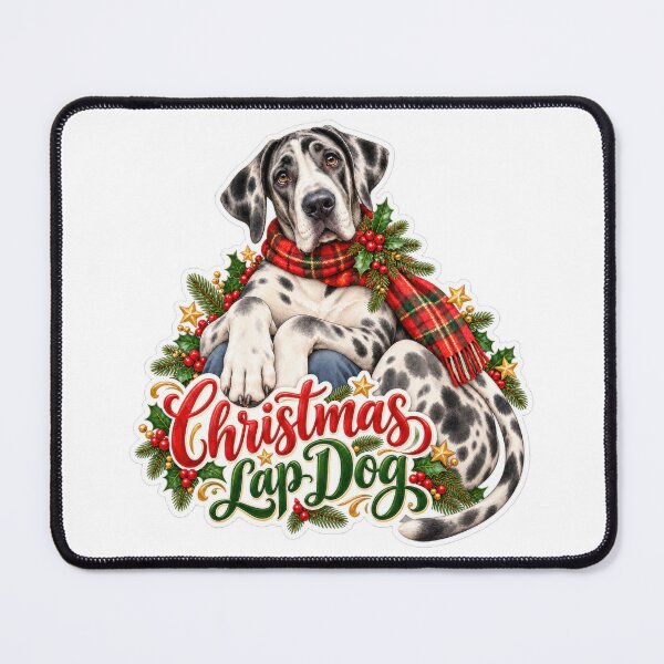 Item preview, Christmas Lap Dog Great Dane Holiday Humor designed and sold by badburropress.