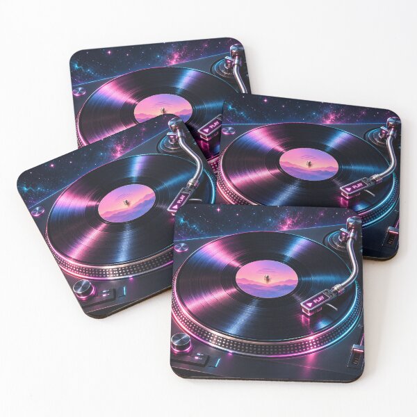 Item preview, Cosmic Neon Vinyl Turntable designed and sold by The-Library.