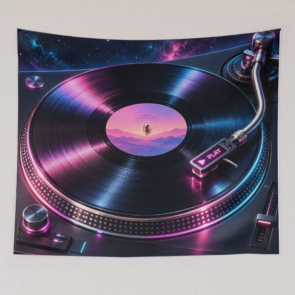 Item preview, Cosmic Neon Vinyl Turntable designed and sold by The-Library.