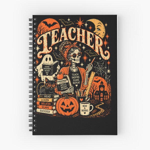 Item preview, Vintage Halloween Teacher Skeleton Spooky Vibes designed and sold by justinhmorton.