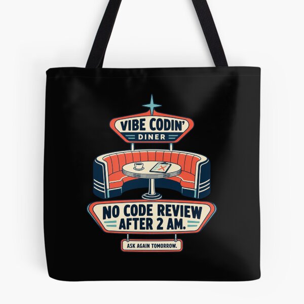 Item preview, No Code Review After 2 AM — Vibe Codin' Diner designed and sold by Numerous-Niches.