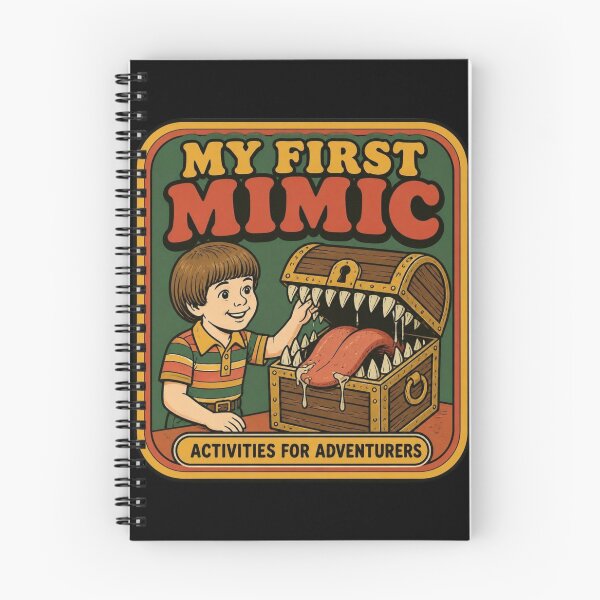 Item preview, My First Mimic Retro 70s Activity Book DND Dark Humor designed and sold by Dice_Goblin_Studio.