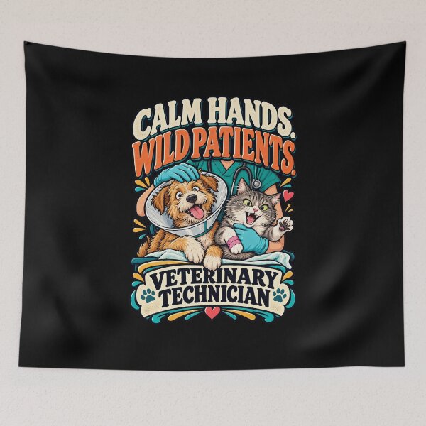 Item preview, Calm Hands Wild Patients Veterinary Technician designed and sold by MOTIFOLK.