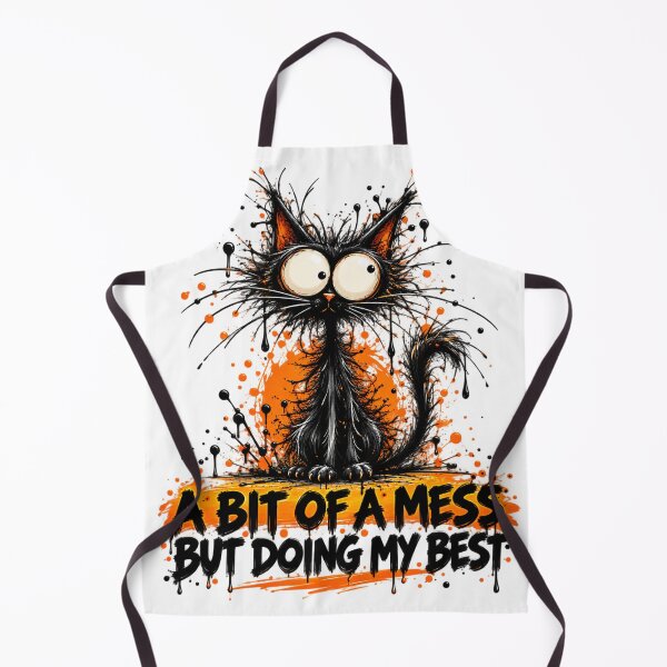 Item preview, A Bit of a Mess But Doing My Best – Funny Black Cat designed and sold by LVSMe.