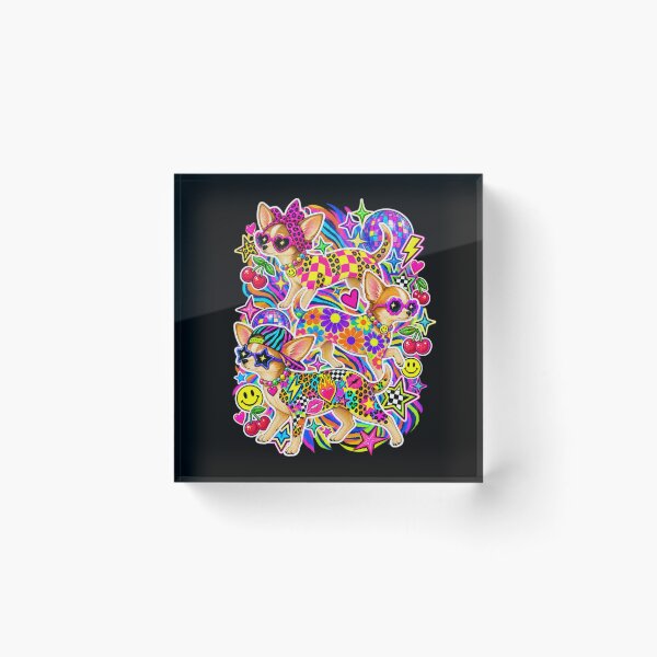 Item preview, Maximalist Chihuahua Colorful Y2K Disco Pop Dog Art designed and sold by AmiGraph.