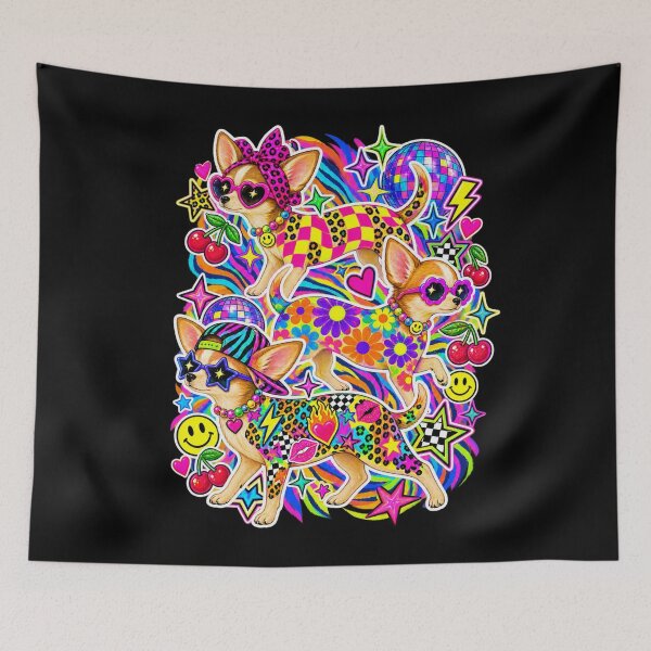 Item preview, Maximalist Chihuahua Colorful Y2K Disco Pop Dog Art designed and sold by AmiGraph.