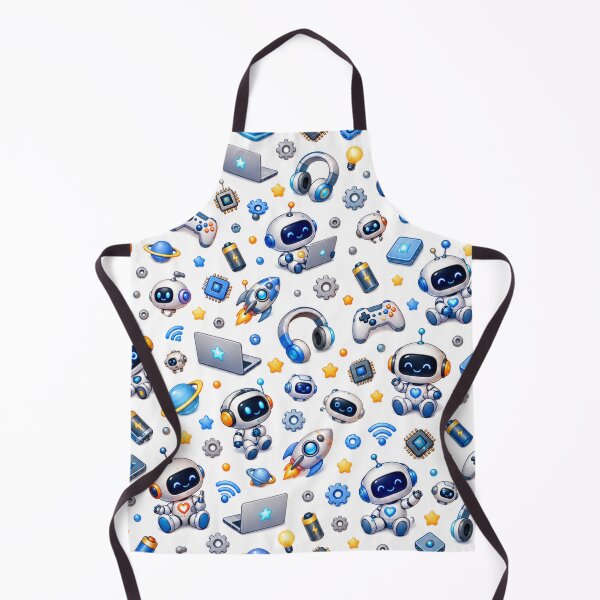 Item preview, Cute Robots & Technology – Futuristic Tech Pattern designed and sold by HO•Designs.