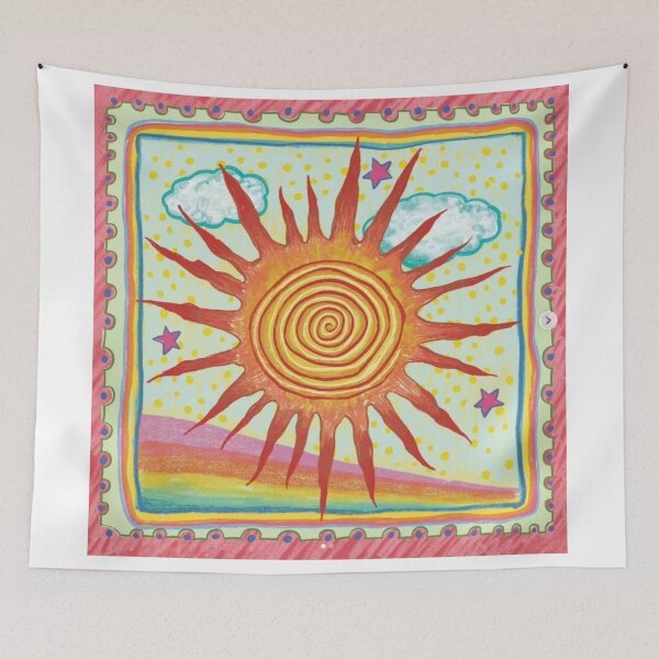 Item preview, Naive Spiral Sun - Aesthetic Doodle and Good Vibes designed and sold by conamor-bymel.