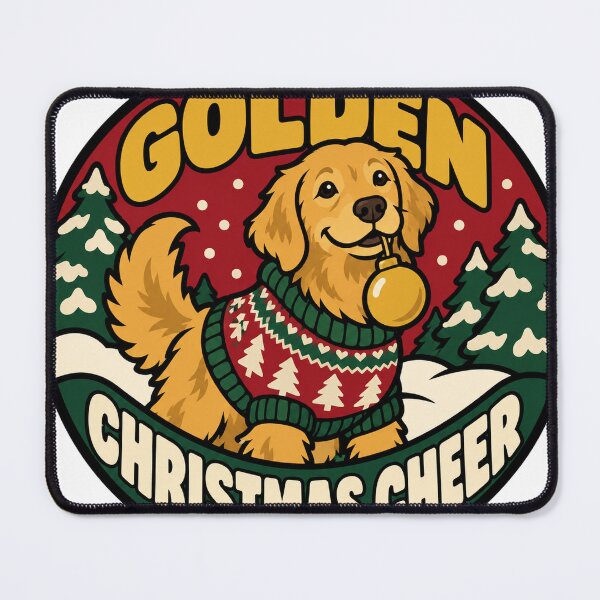 Item preview, Golden Retriever Gift - Golden Christmas Cheer designed and sold by RedRubyBubble.