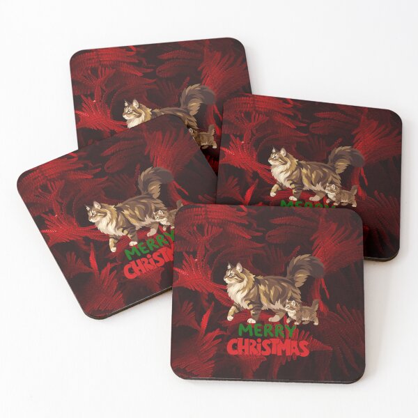 Item preview, Cute Maine Coon Cat Merry Christmas Holiday Art designed and sold by stormk10.
