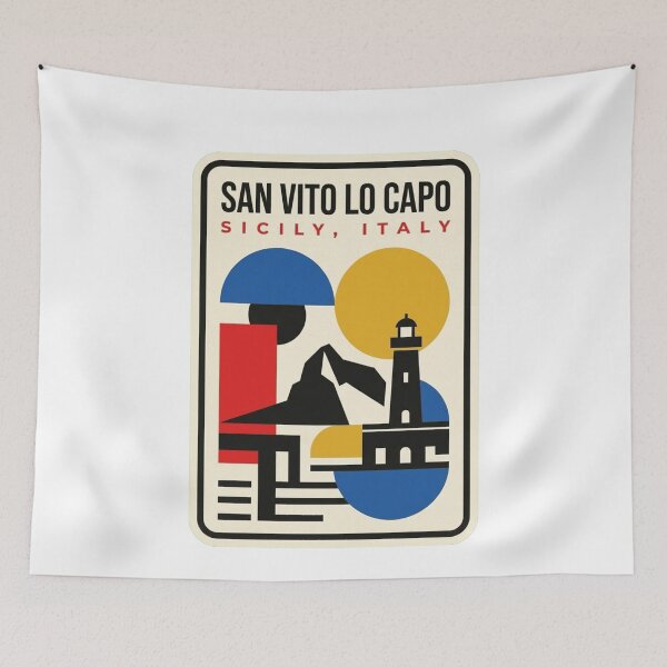 Item preview, Retro San Vito Lo Capo Bauhaus Geometric Skyline designed and sold by k3rstman1.
