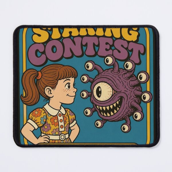 Item preview, Staring Contest Champion Retro 70s Beholder DND Humor designed and sold by Dice_Goblin_Studio.