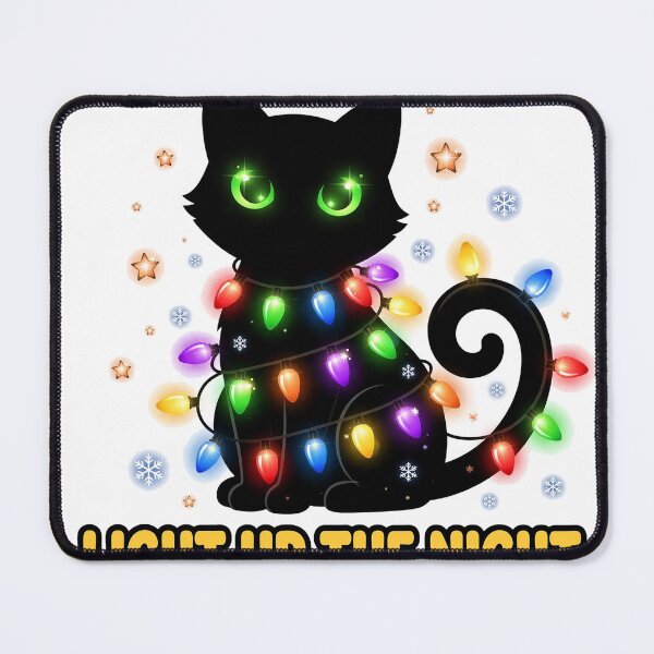 Item preview, Light Up The Night Black Cat Christmas Lights Cute Cat Shirt designed and sold by dostielee.