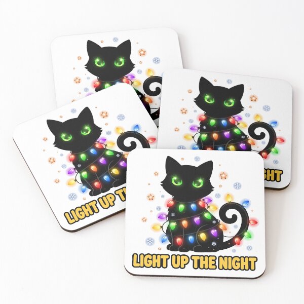 Item preview, Light Up The Night Black Cat Christmas Lights Cute Cat Shirt designed and sold by dostielee.