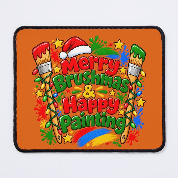 Item preview, Merry Brushmas & Happy Painting | Funny Artist Christmas Quote Paint Brush Design designed and sold by DesignHouse07.