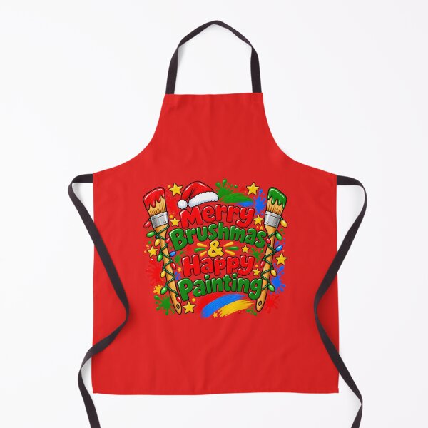 Item preview, Merry Brushmas & Happy Painting | Funny Artist Christmas Quote Paint Brush Design designed and sold by DesignHouse07.