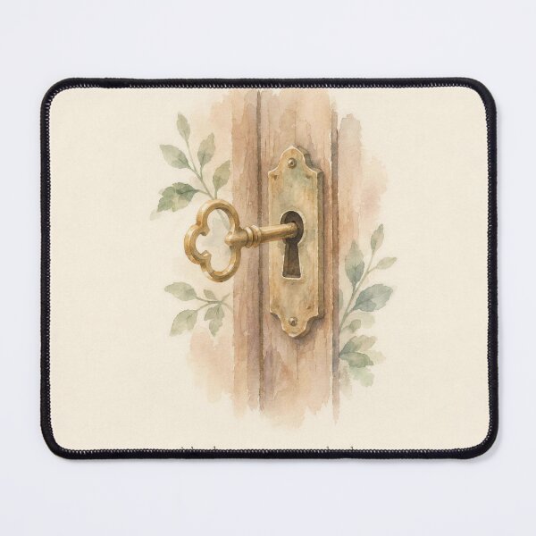 Item preview, Open Up Slowly Key in Door Illustration | Mental Health Wall Art designed and sold by FixationStudio.