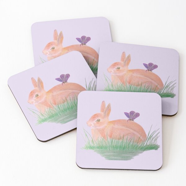 Item preview, Little Bunny in the Garden – Whimsical Rabbit and Butterfly Illustration designed and sold by Julia N.