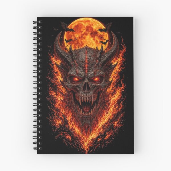 Item preview, Demonic Hellfire Skull with Bats and Moon Halloween T-Shirt designed and sold by OddySpud.apparel.