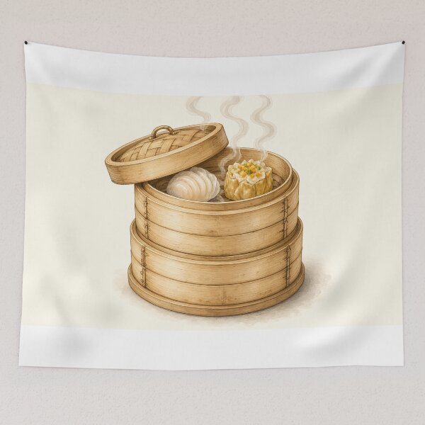 Item preview, Dim Sum Bamboo Steamer with Har Gow and Siu Mai designed and sold by jainaspp.