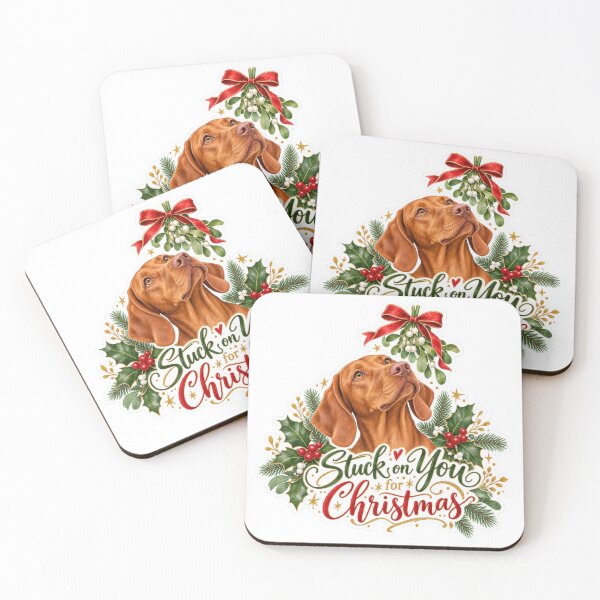 Item preview, Stuck on You for Christmas Vizsla Holiday Dog designed and sold by badburropress.