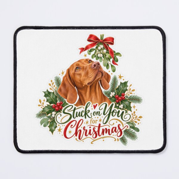 Item preview, Stuck on You for Christmas Vizsla Holiday Dog designed and sold by badburropress.