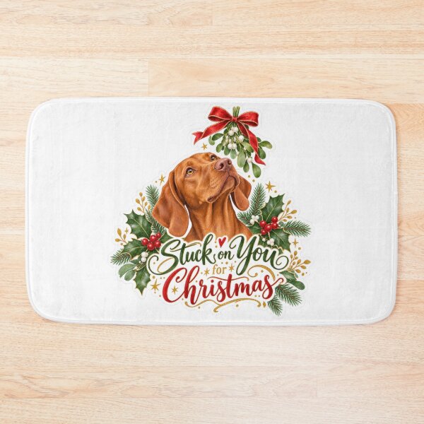 Item preview, Stuck on You for Christmas Vizsla Holiday Dog designed and sold by badburropress.