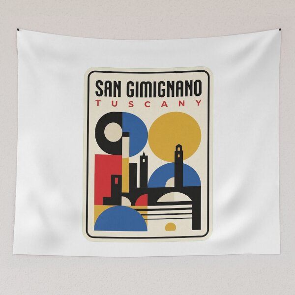 Item preview, Retro San Gimignano Bauhaus Geometric Skyline designed and sold by k3rstman1.
