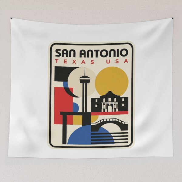 Item preview, Retro San Antonio Bauhaus Geometric Skyline designed and sold by k3rstman1.