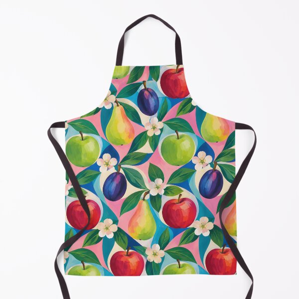 Item preview, Colorful Apple Pear and Plum Fruit Pattern with Blossoms designed and sold by GutyzDesignsES.