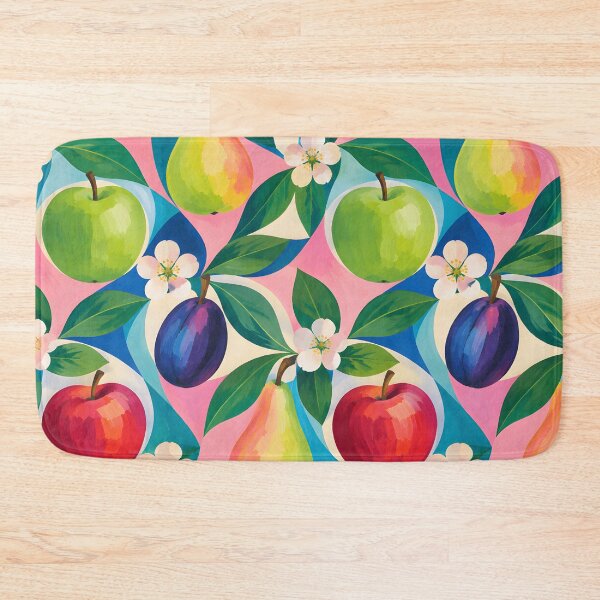 Item preview, Colorful Apple Pear and Plum Fruit Pattern with Blossoms designed and sold by GutyzDesignsES.