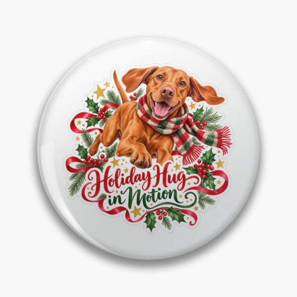 Item preview, Holiday Hug in Motion Vizsla Christmas Dog designed and sold by badburropress.