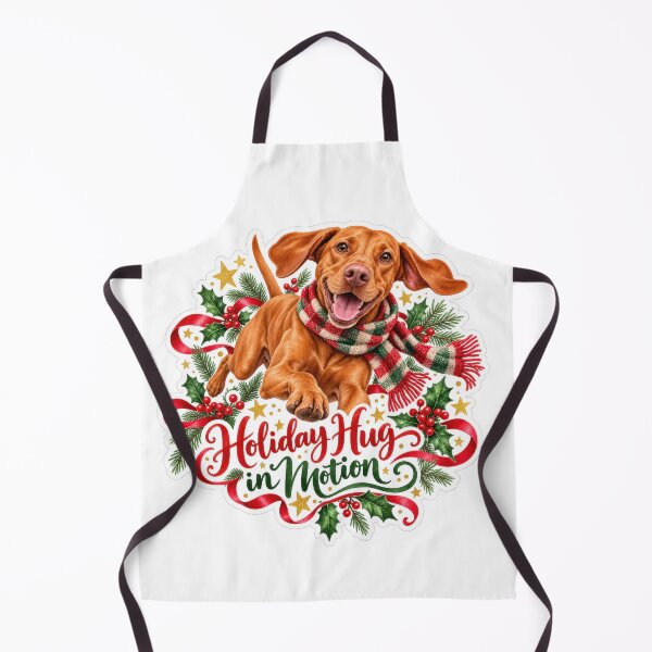 Item preview, Holiday Hug in Motion Vizsla Christmas Dog designed and sold by badburropress.