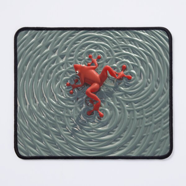 Item preview, 3D red frog ripples grey water designed and sold by Keltoi-art.