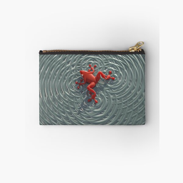 Item preview, 3D red frog ripples grey water designed and sold by Keltoi-art.