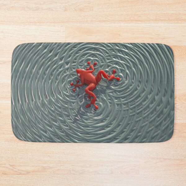 Item preview, 3D red frog ripples grey water designed and sold by Keltoi-art.