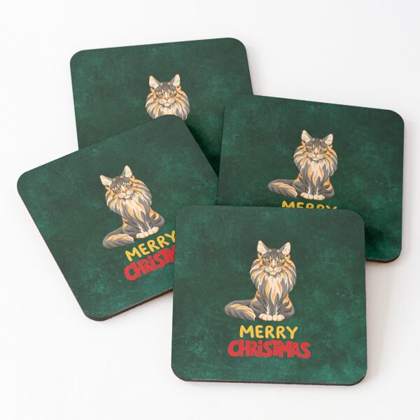 Item preview, Cute Maine Coon Cat Merry Christmas Holiday Art designed and sold by stormk10.