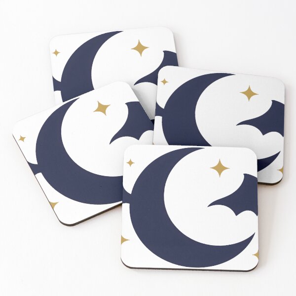 Item preview, Crescent Moon with Bat Wings and Stars designed and sold by chill-a-lot.