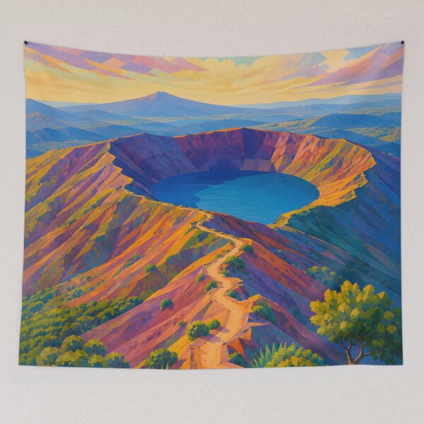 Item preview, Colorful Volcanic Crater Lake Mountain Landscape designed and sold by GutyzDesignsES.