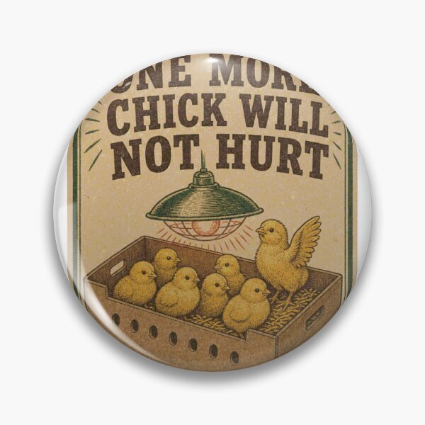 Item preview, One More Chick Will Not Hurt Chicks in Spring Funny Feed Bag Label designed and sold by BoosterShop.