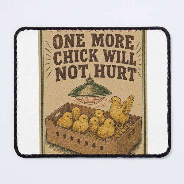 Item preview, One More Chick Will Not Hurt Chicks in Spring Funny Feed Bag Label designed and sold by BoosterShop.